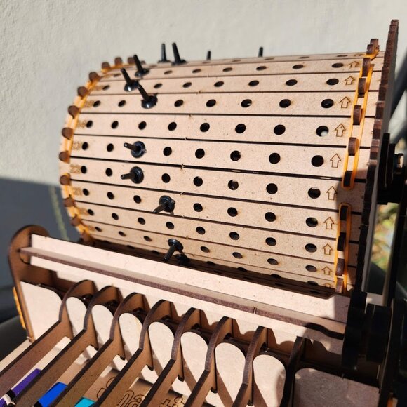 NEW Hand Assembled Music Machine Box Mechanical Action Programable Songs Decor w - Picture 5 of 6